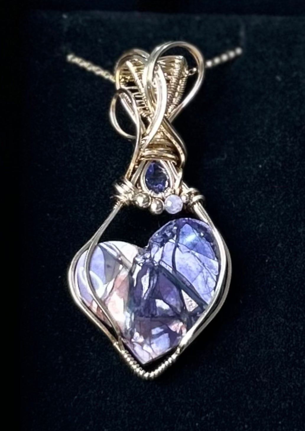 Tiffany Heart and Iolite 14k Gold Filled Necklace