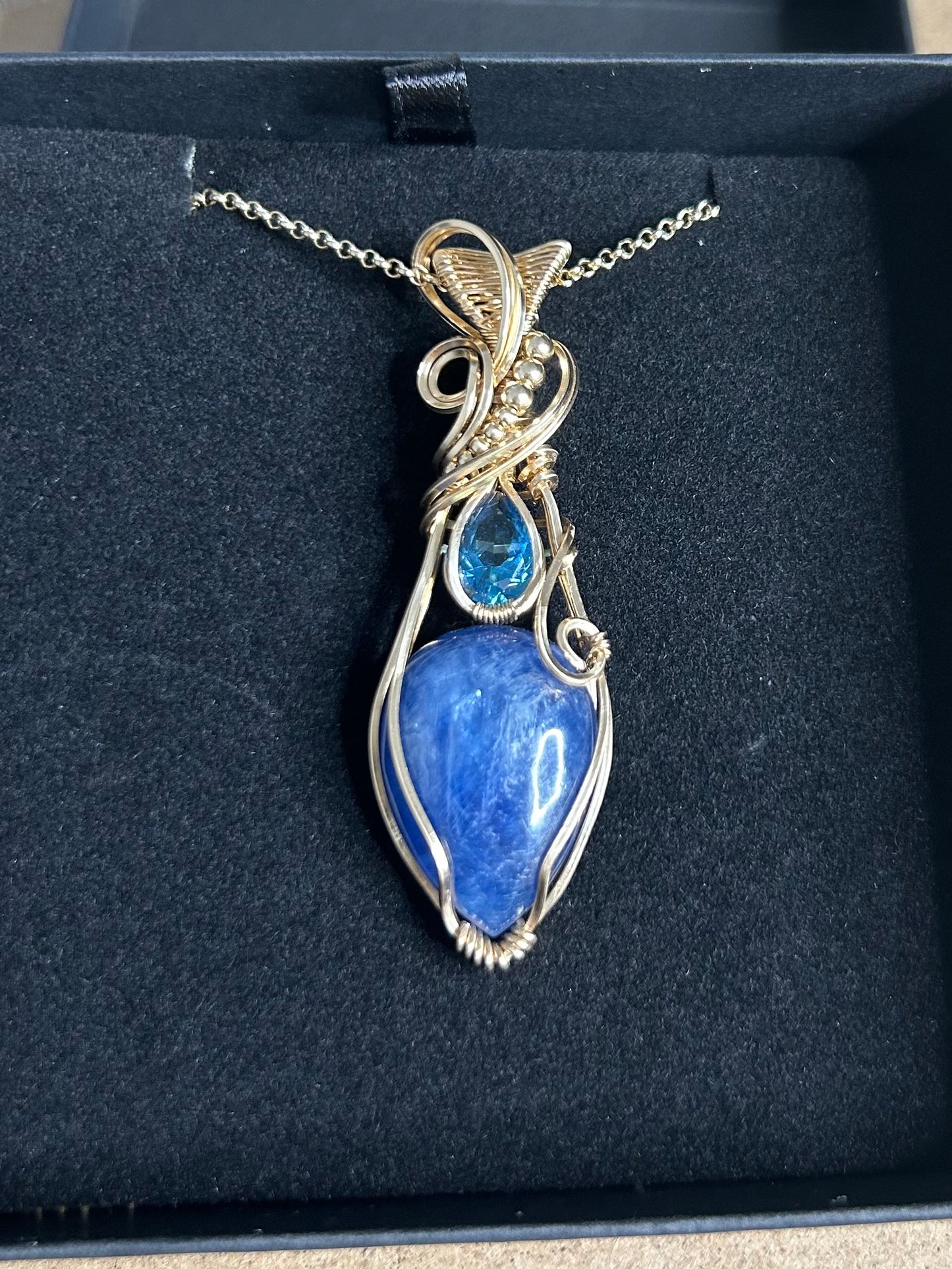 Kyanite and Blue Spinel 14k Gold Filled Necklace