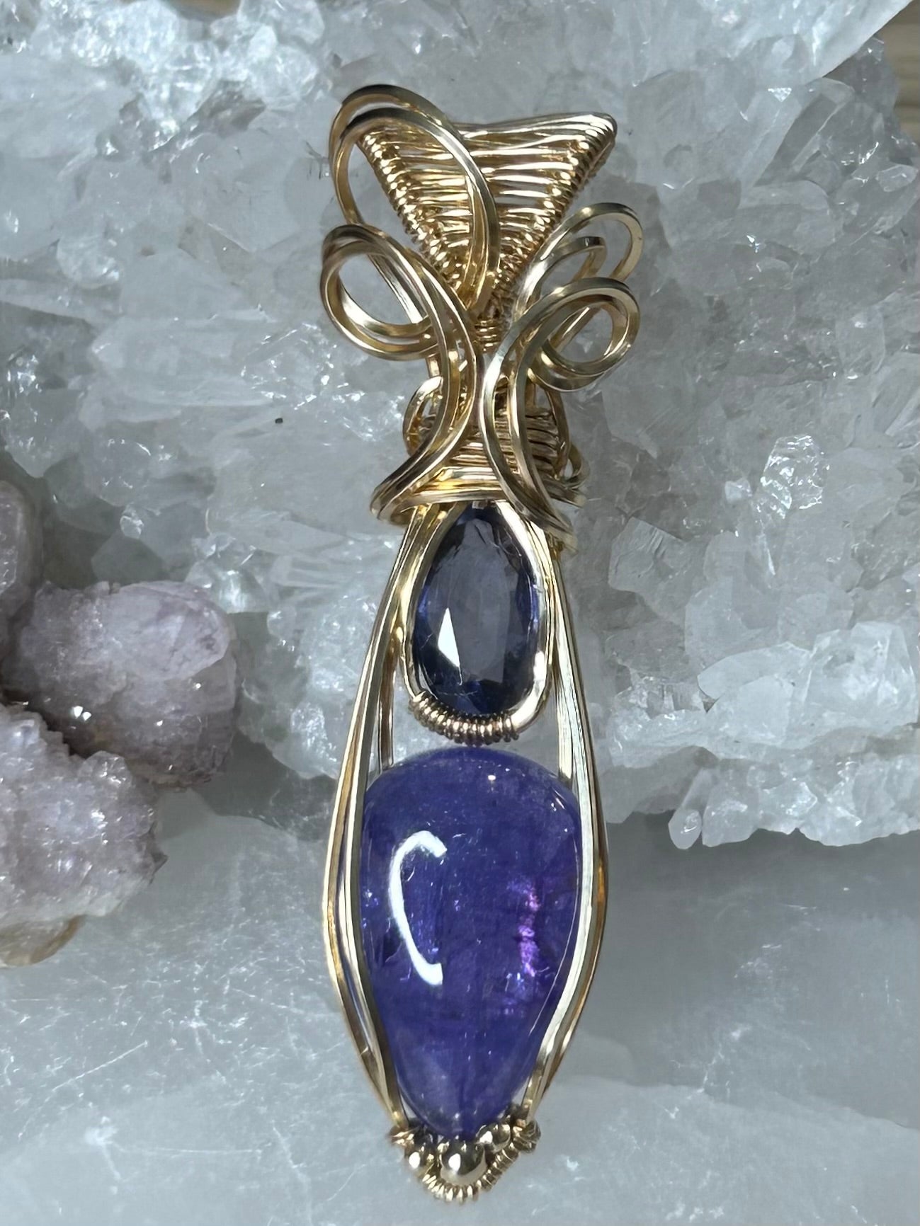 Tanzanite and Iolite 14k Gold Filled Necklace