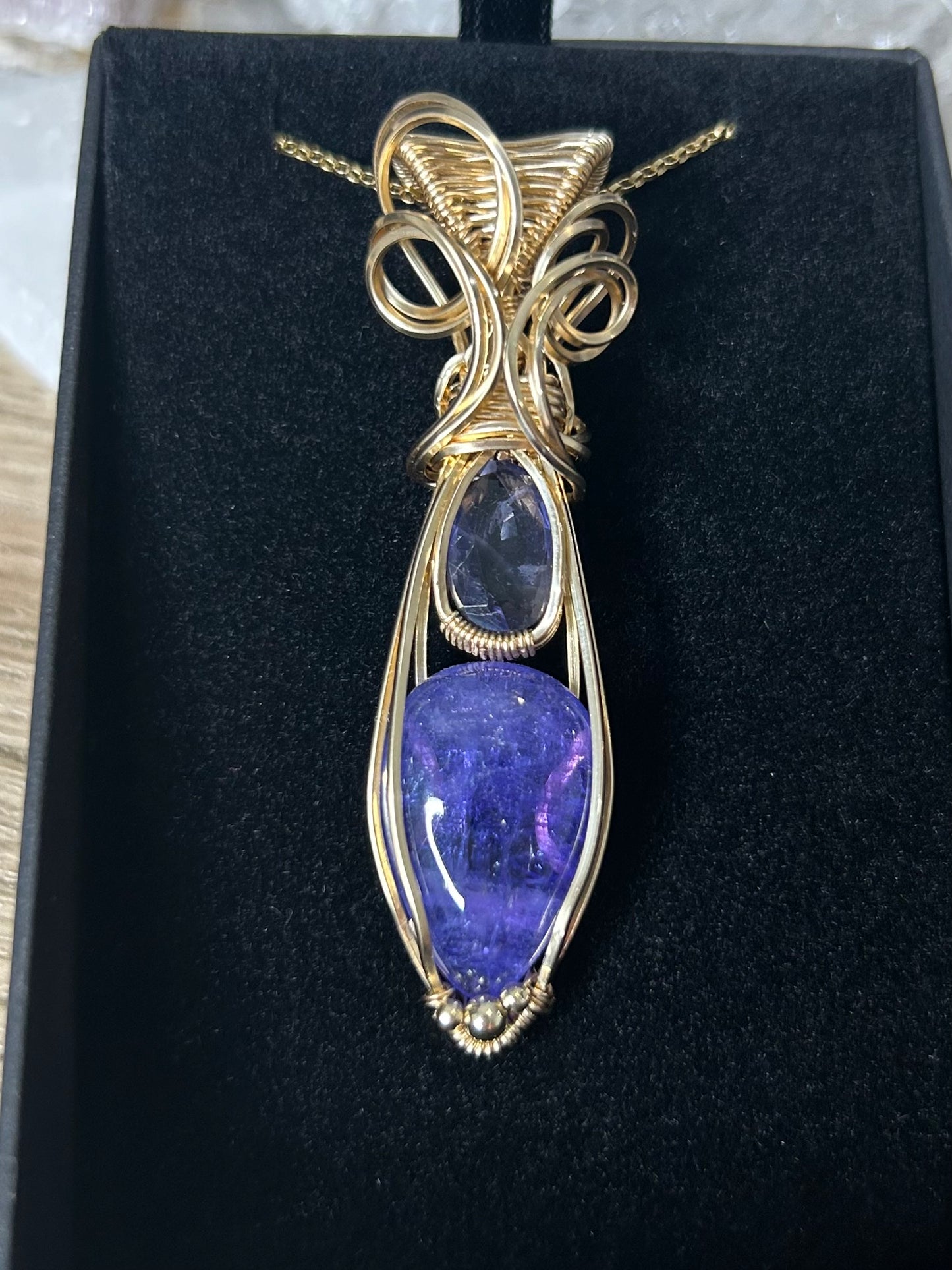 Tanzanite and Iolite 14k Gold Filled Necklace