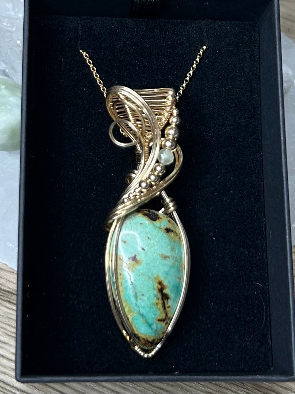 Emerald Valley Turquoise and Morganite 14k Gold Filled Necklace