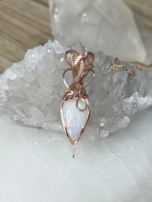 A Opal 14k Rose Gold Filled Necklace