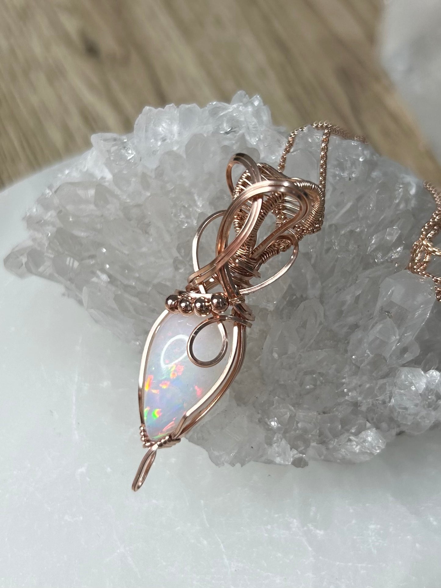 A Opal 14k Rose Gold Filled Necklace