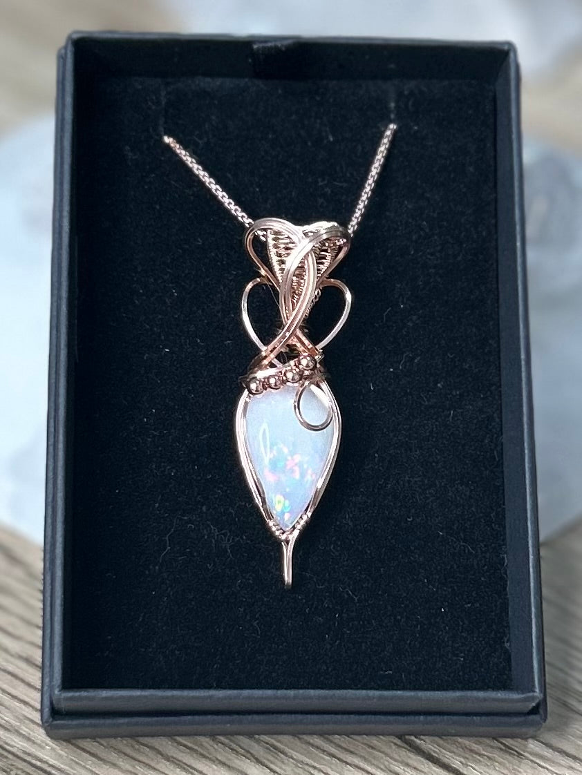 A Opal 14k Rose Gold Filled Necklace