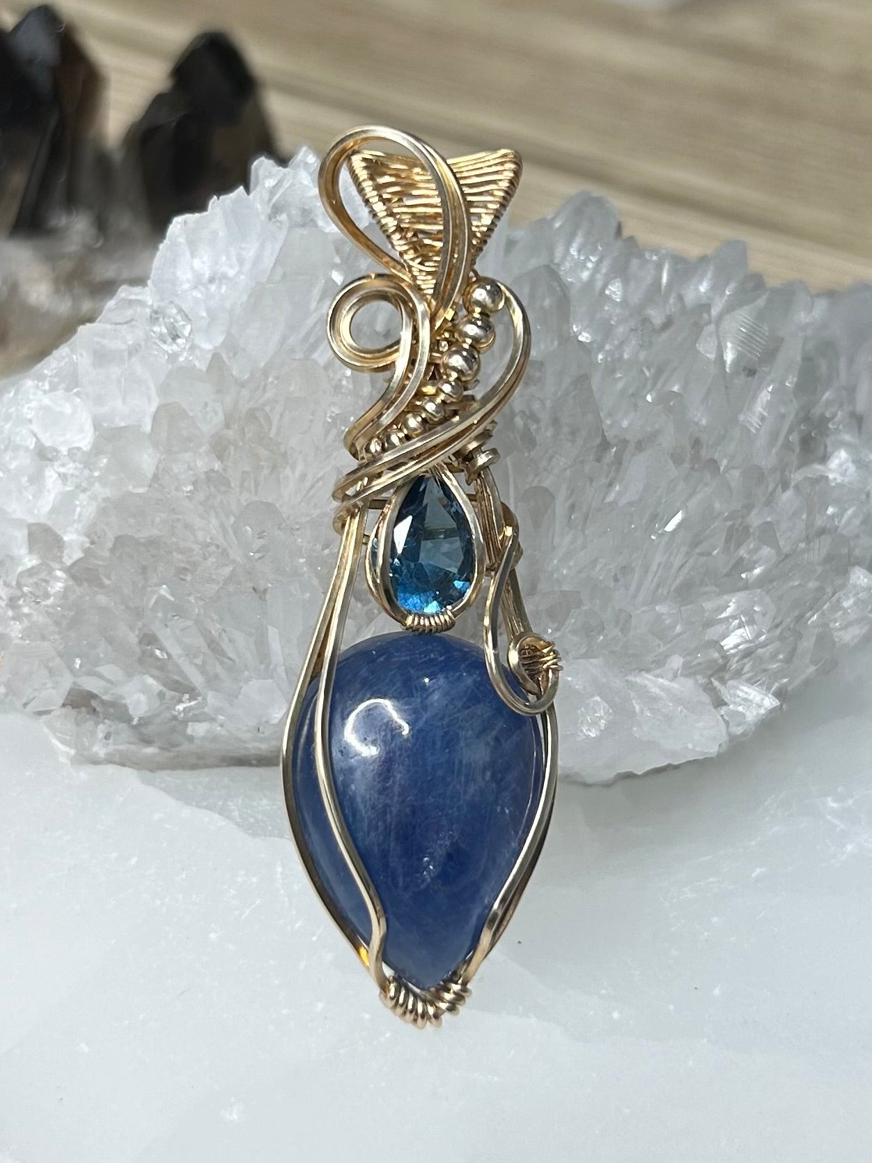 Kyanite and Blue Spinel 14k Gold Filled Necklace