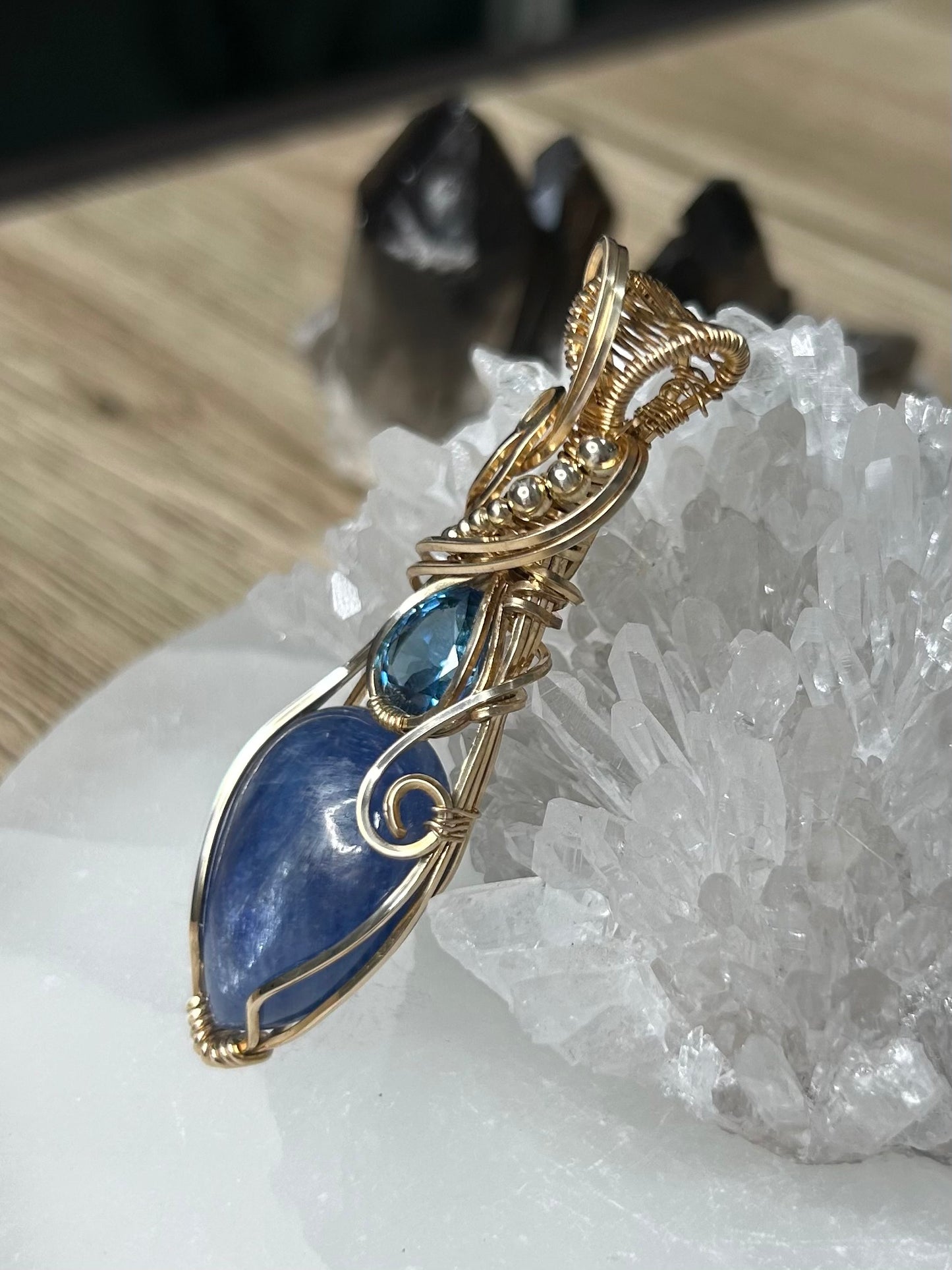 Kyanite and Blue Spinel 14k Gold Filled Necklace