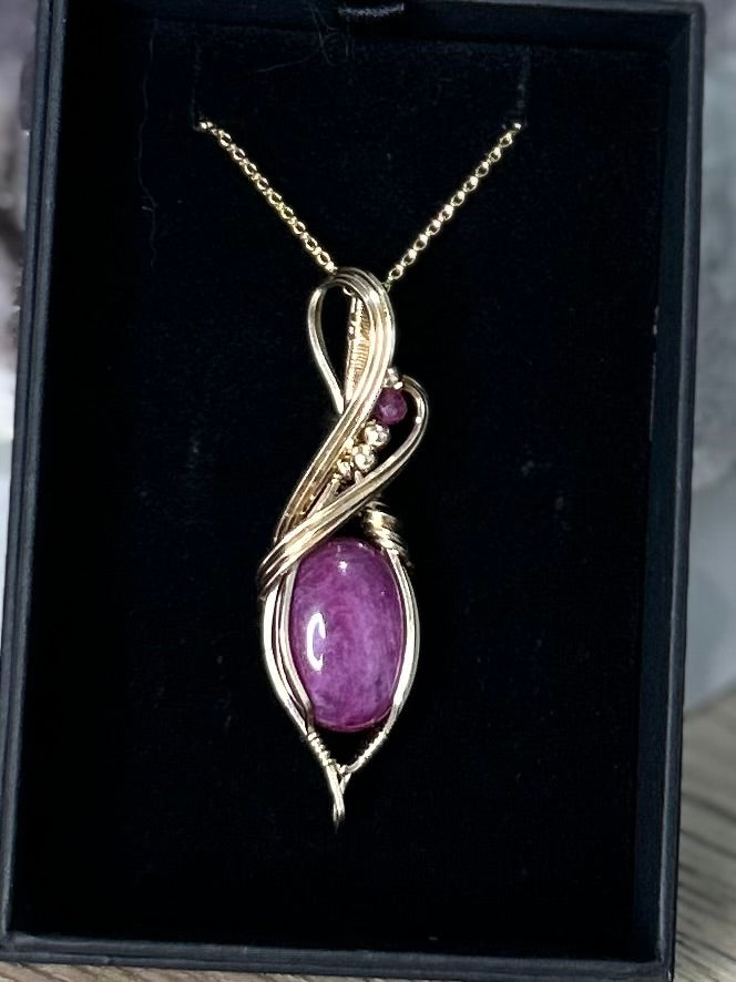 A Ruby 14k Gold Filled Necklace