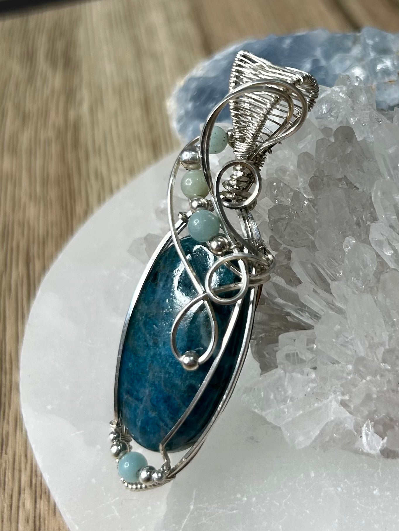 Apatite and Amazonite Sterling Silver Necklace