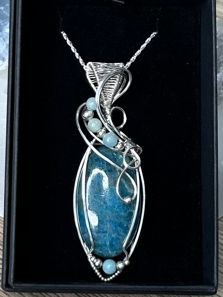 Apatite and Amazonite Sterling Silver Necklace