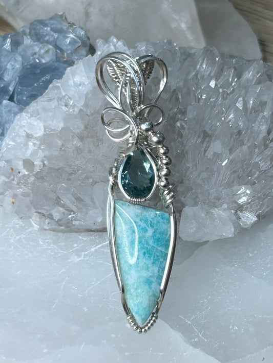 Amazonite and Apatite Sterling Silver Necklace