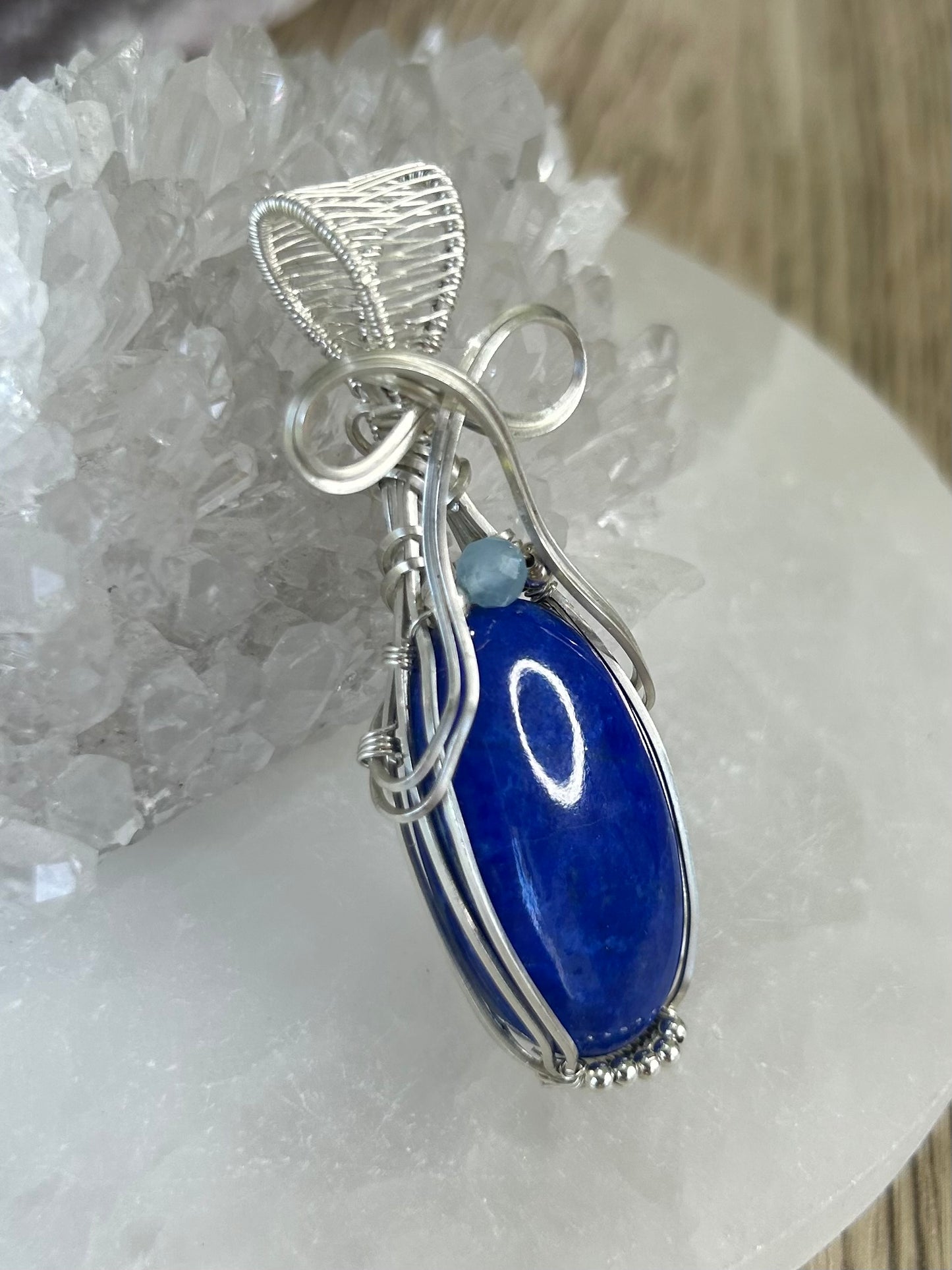 Lapis Lazuli and Aquamarine Sterling Silver Necklace