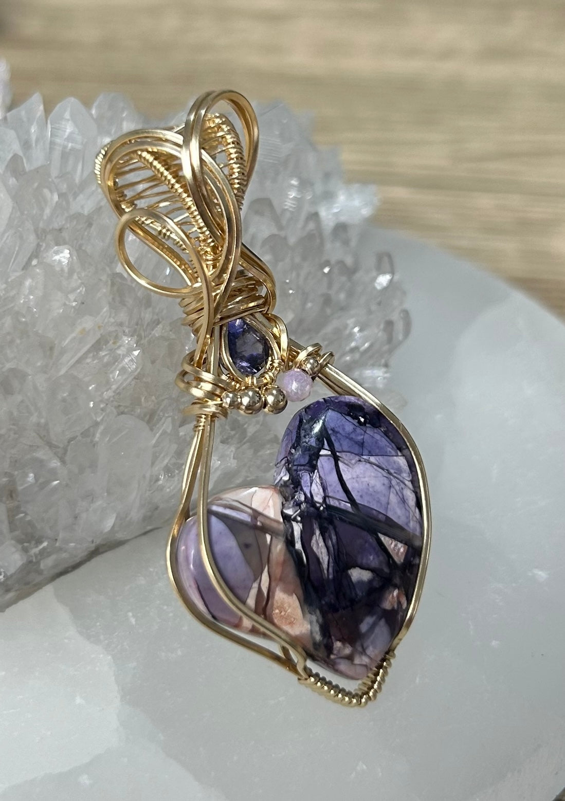 Tiffany Heart and Iolite 14k Gold Filled Necklace